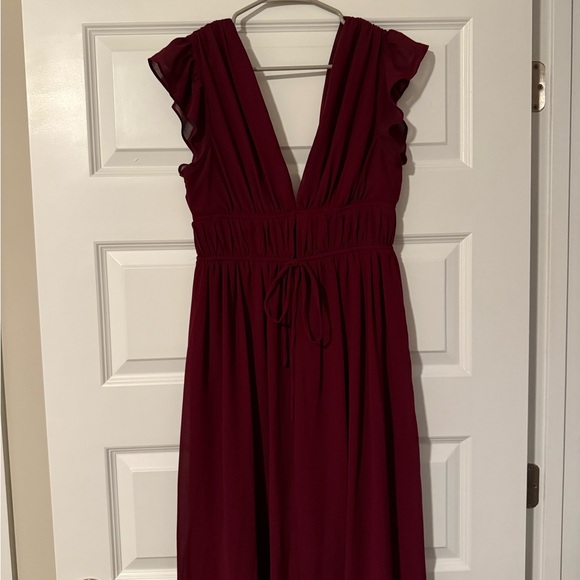 Lulu's Deep Red Maxi Dress - Picture 3 of 8